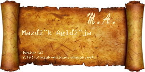 Mazák Aglája névjegykártya